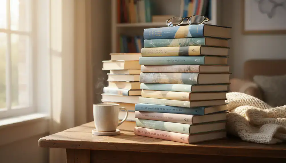 Stack of contemporary fiction books